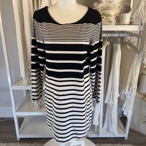 Banana Republic women sz. large navy blue coastal comfort athleisure dress #2193